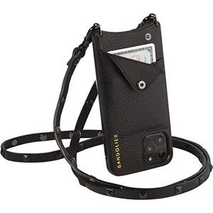 Bandolier Sarah Pebble Leather Crossbody in Black/Pewter